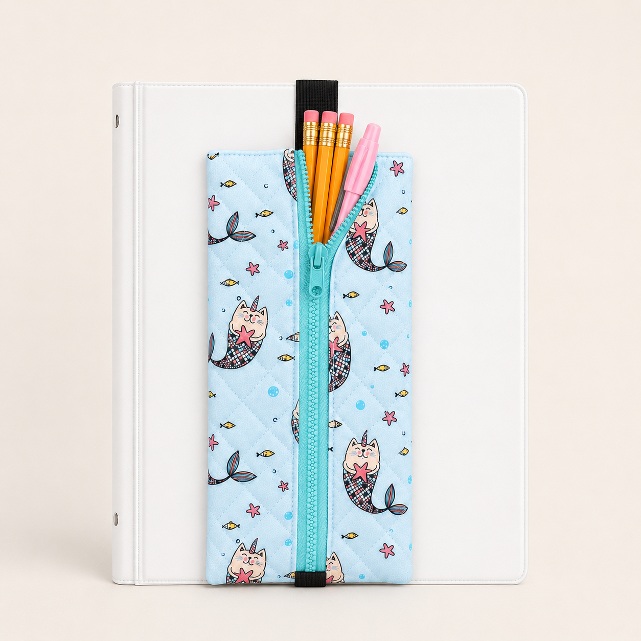 Étui à crayons avec élastique intégré – Pour agenda ou cartable